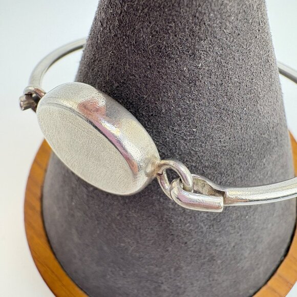 VTG Solid Sterling Silver 925 Engravable ID Bangle Bracelet One Size - Picture 4 of 12